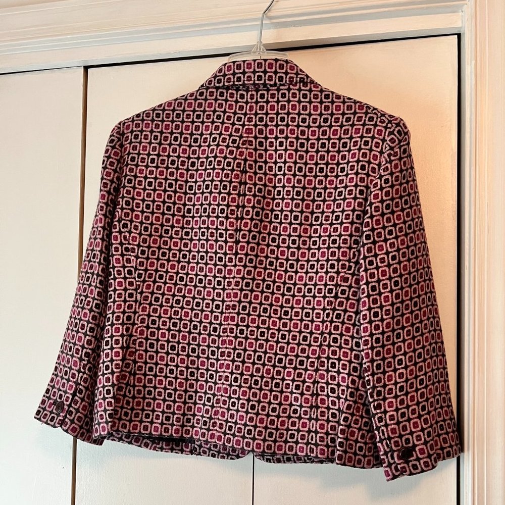 Worthington Raspberry Patterned Two Button Blazer… - image 3